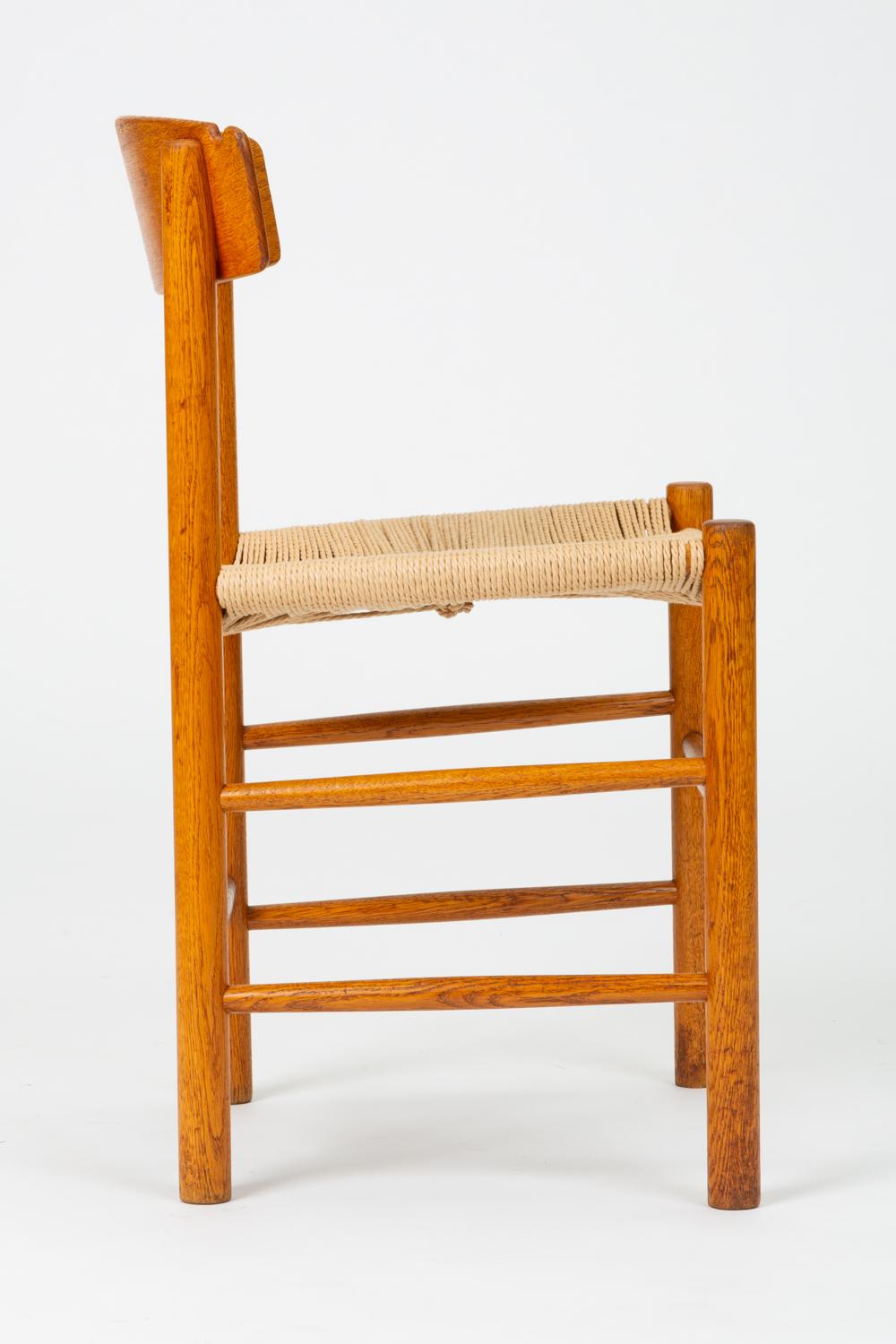 Set of Four J39 Oak Dining Chairs by Børge Mogensen for FDB Møbler 5