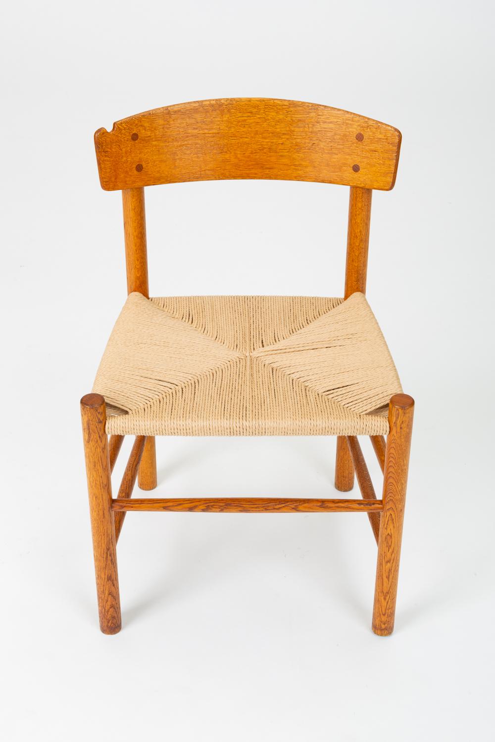 Danish Set of Four J39 Oak Dining Chairs by Børge Mogensen for FDB Møbler