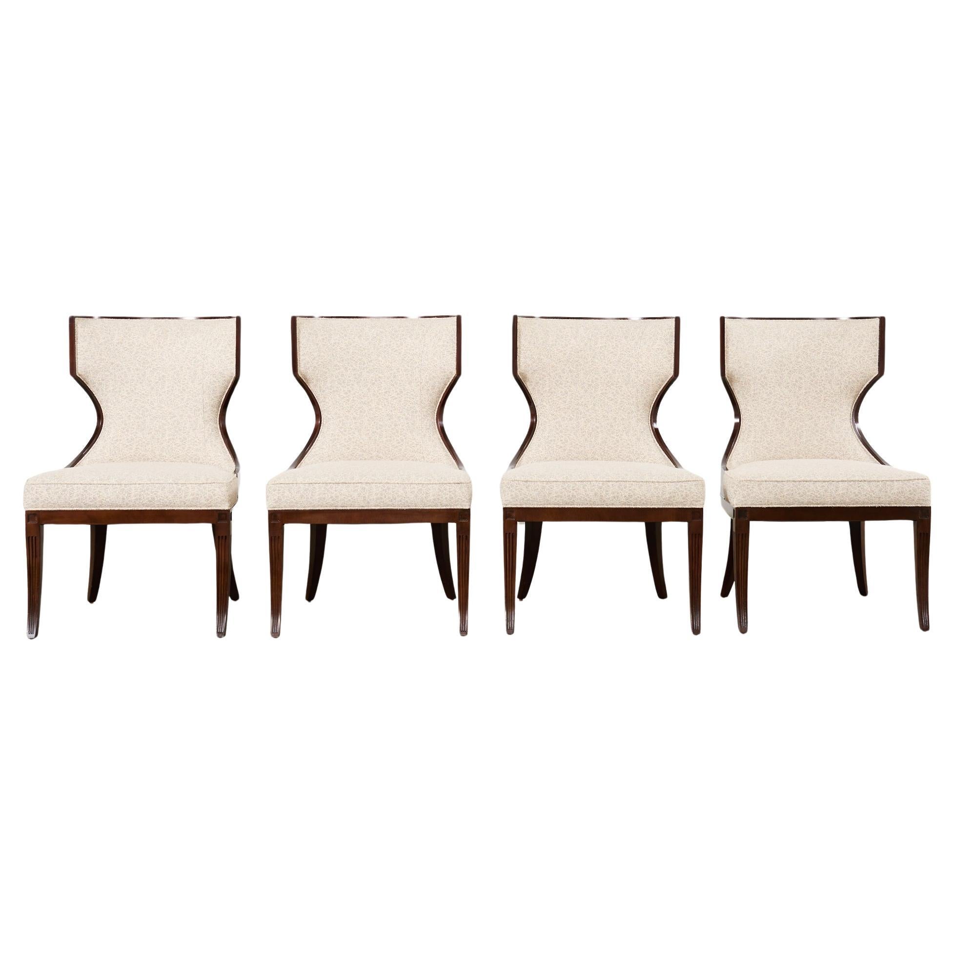 Juego de cuatro sillas de comedor Jacques Garcia para Baker Marat