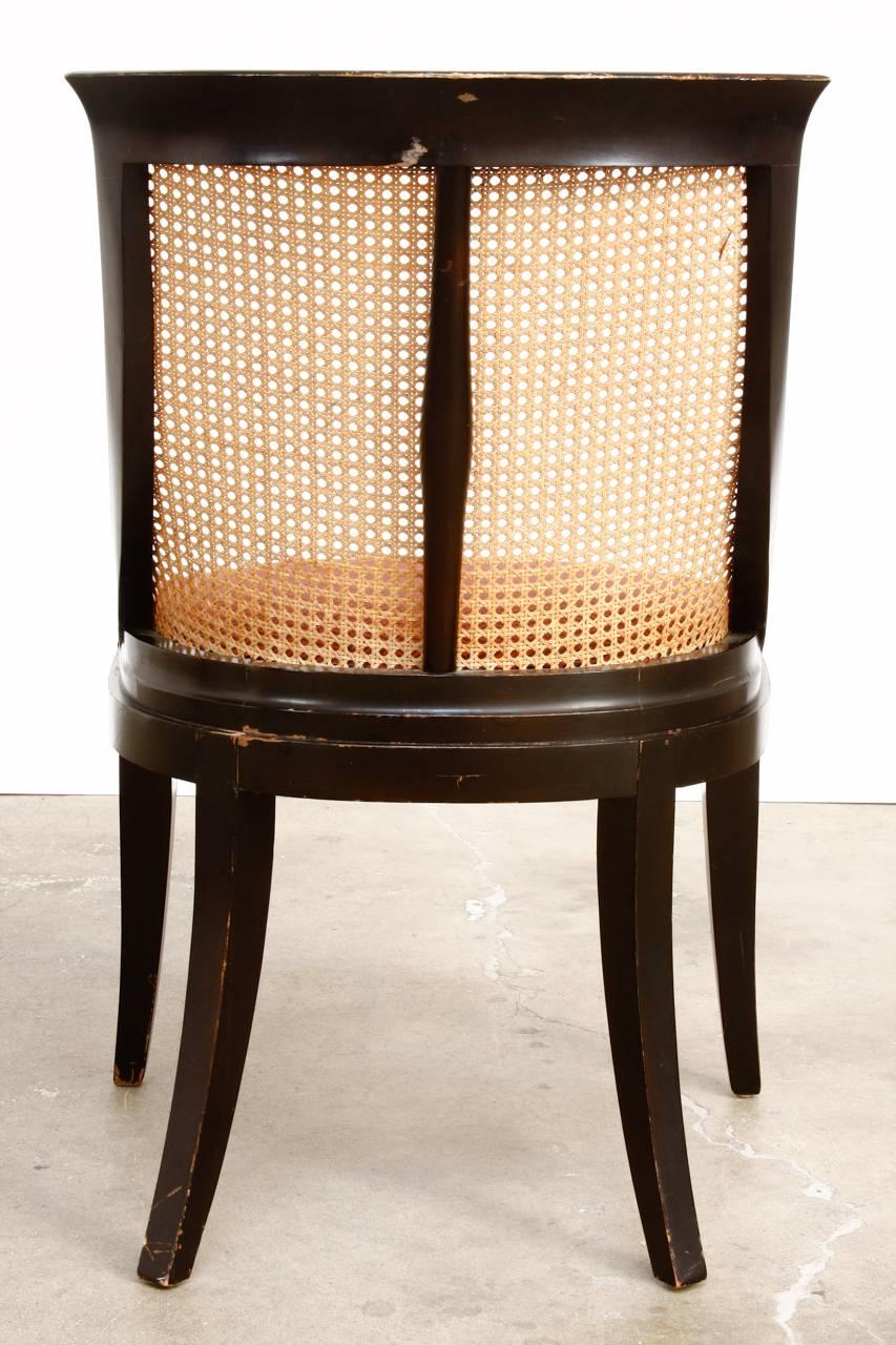 Set of Four James Mont Style Ebonized Dining Chairs 2