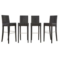 Set of Four Janus Et Cie Edward Lloyd Loom Woven Bartstools