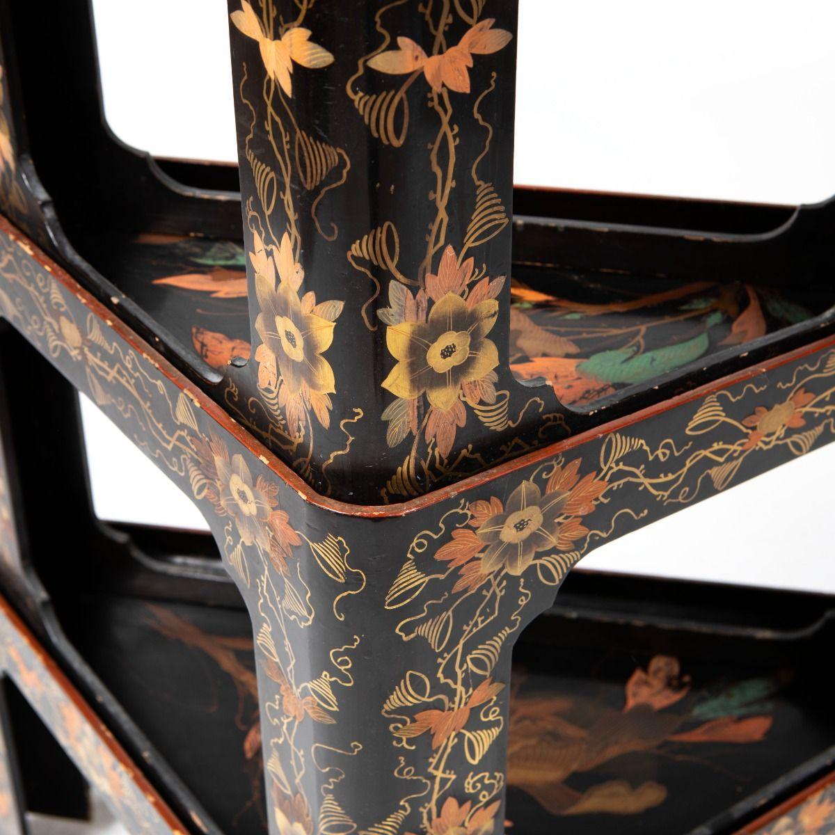 Set of Four Japanese Triangular Nesting Corner Tables, Meiji Period For Sale 10