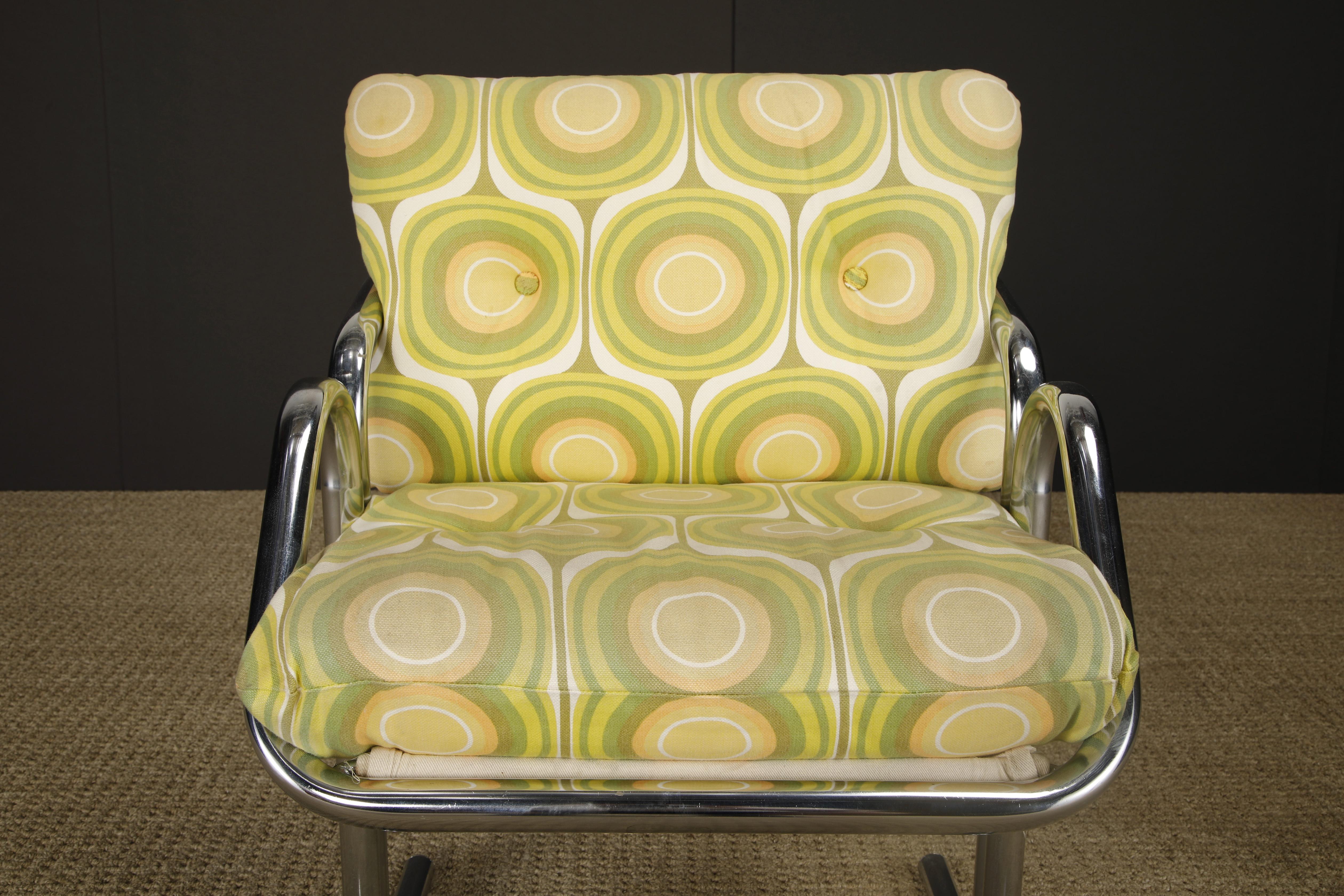 Vier verchromte Jerry Johnson 'Arcadia' Sling Chairs für Landes, 1970er Jahre im Angebot 4