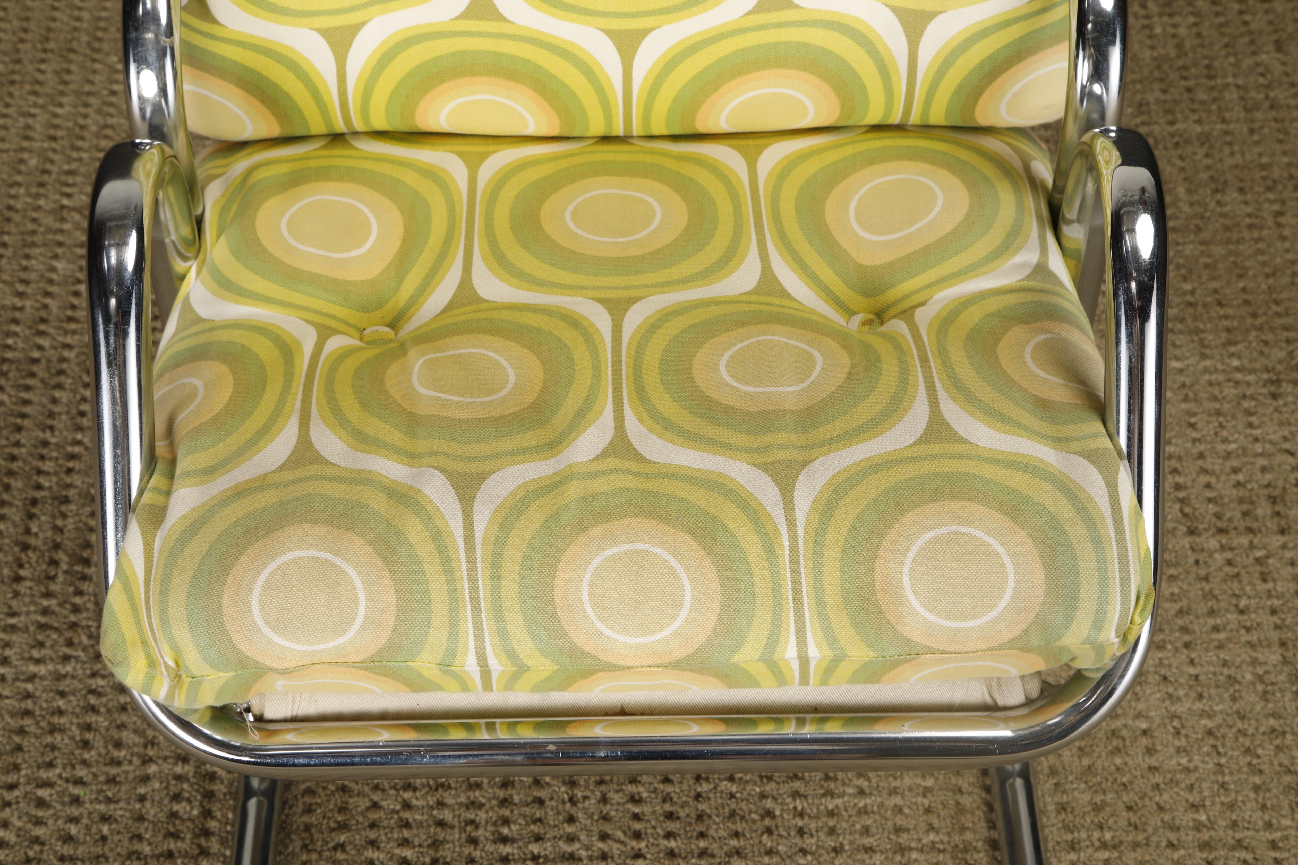 Vier verchromte Jerry Johnson 'Arcadia' Sling Chairs für Landes, 1970er Jahre im Angebot 5