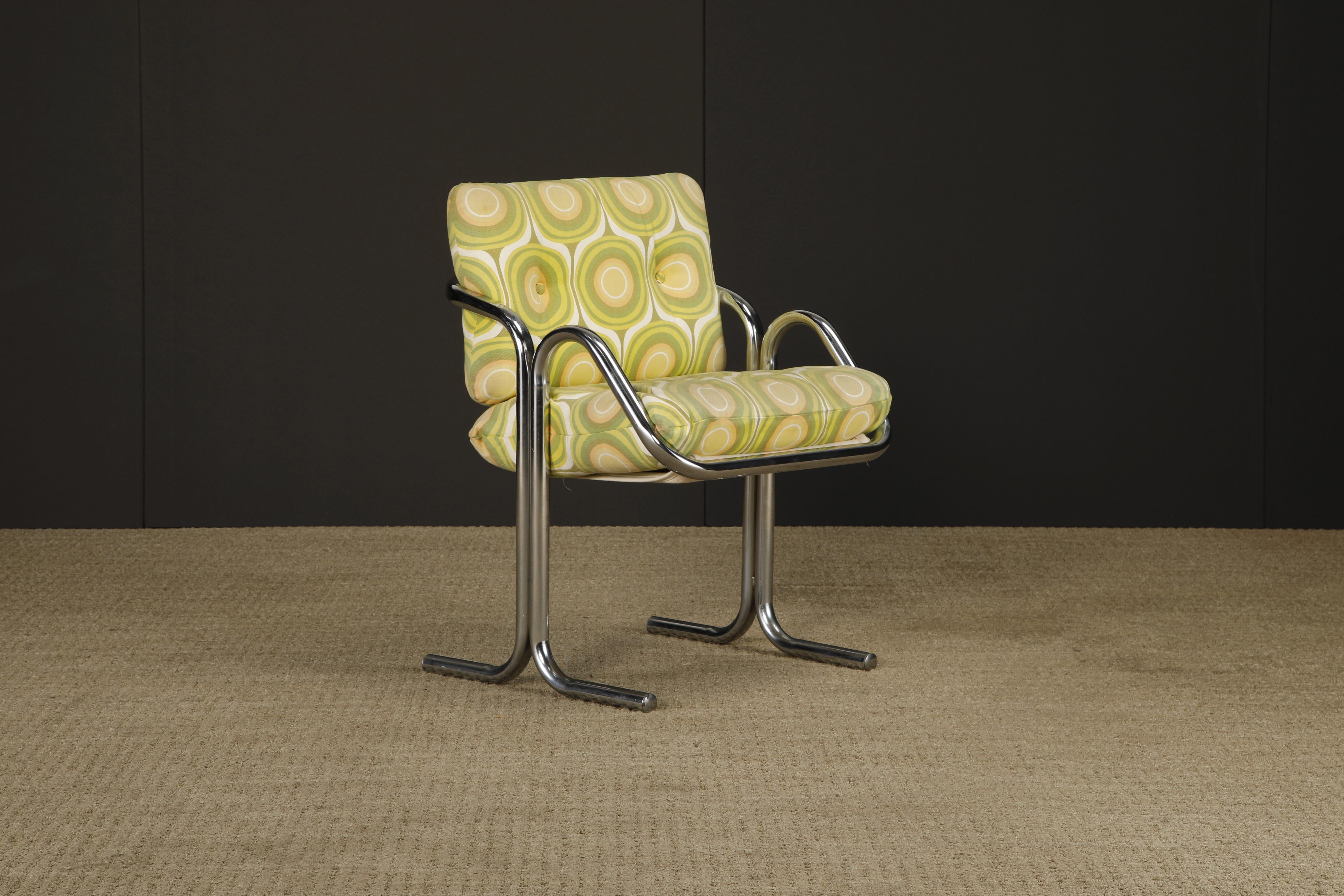 Vier verchromte Jerry Johnson 'Arcadia' Sling Chairs für Landes, 1970er Jahre im Angebot 6
