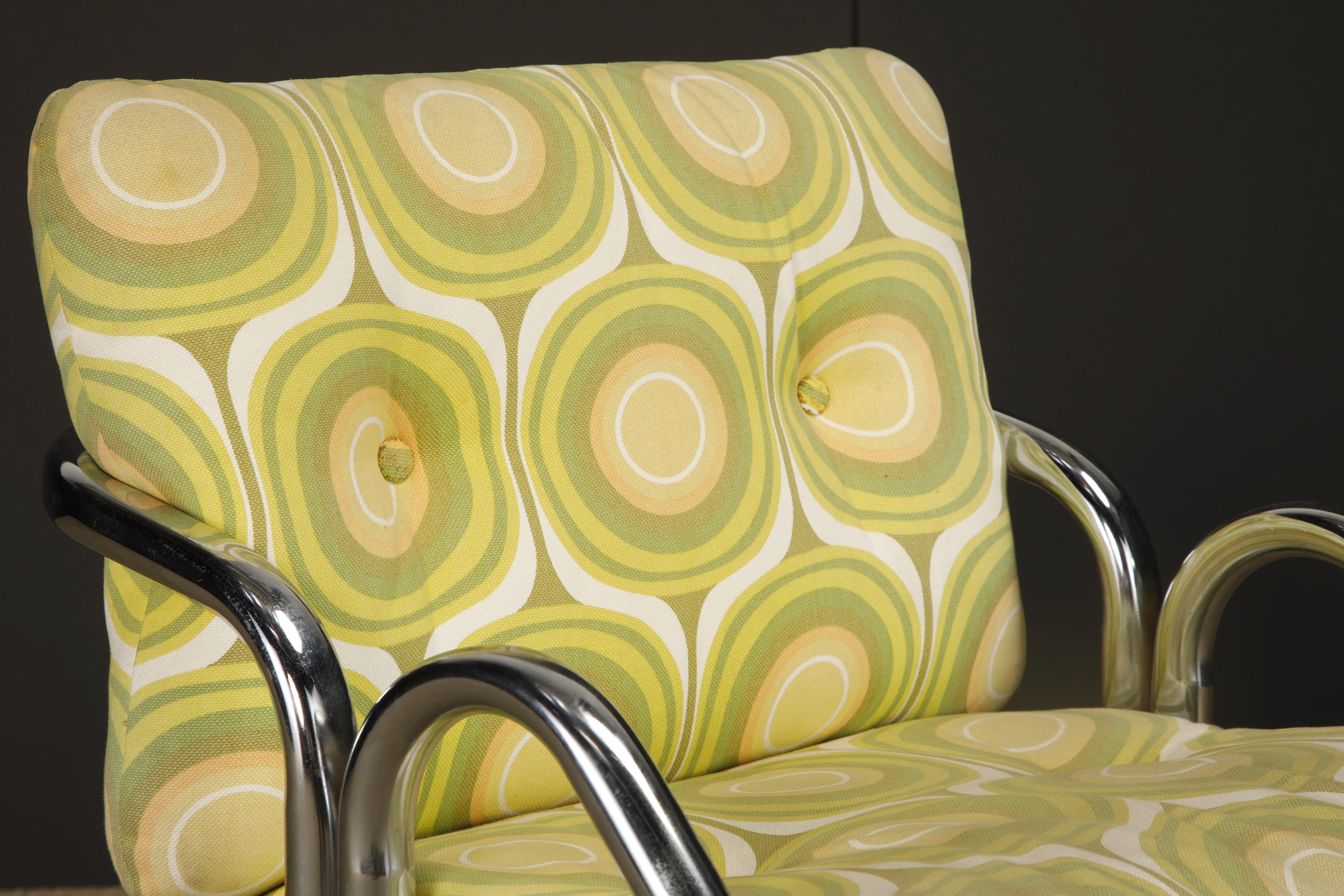Vier verchromte Jerry Johnson 'Arcadia' Sling Chairs für Landes, 1970er Jahre im Angebot 7