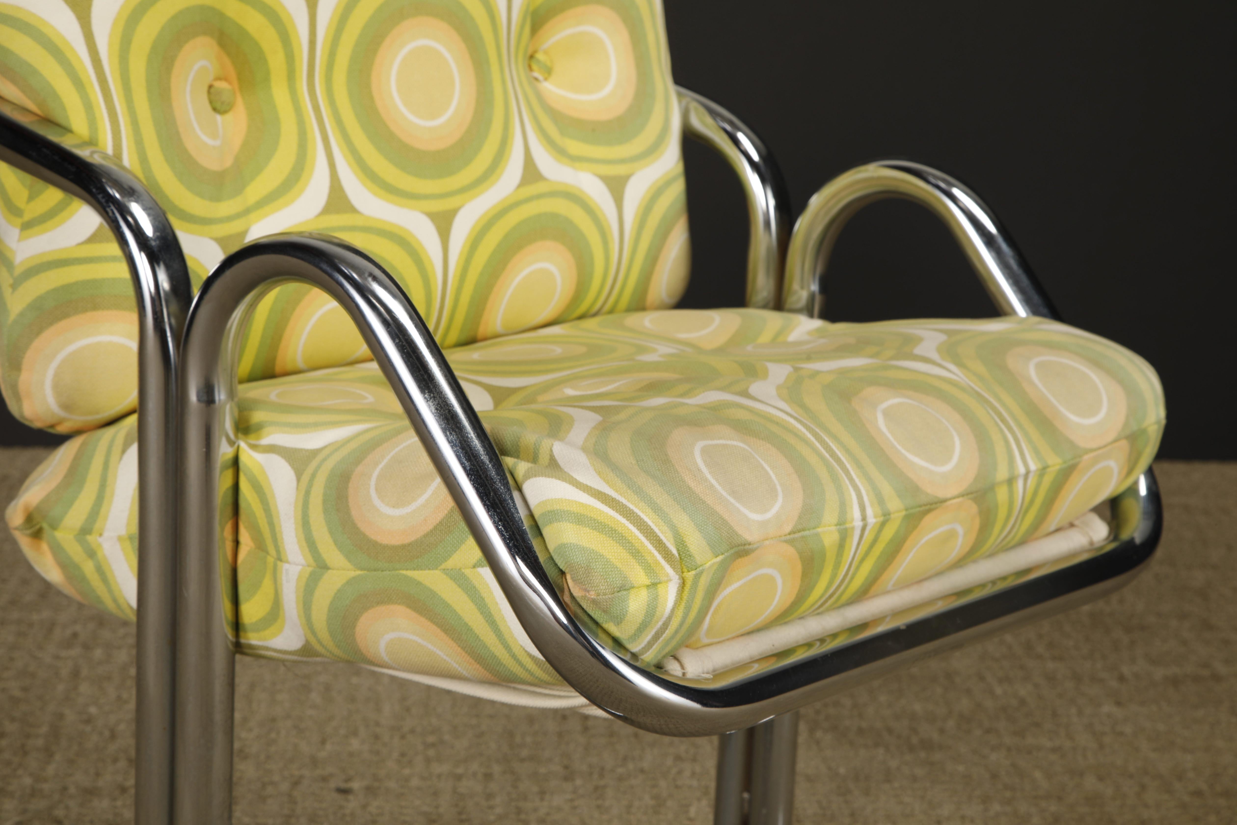 Vier verchromte Jerry Johnson 'Arcadia' Sling Chairs für Landes, 1970er Jahre im Angebot 8
