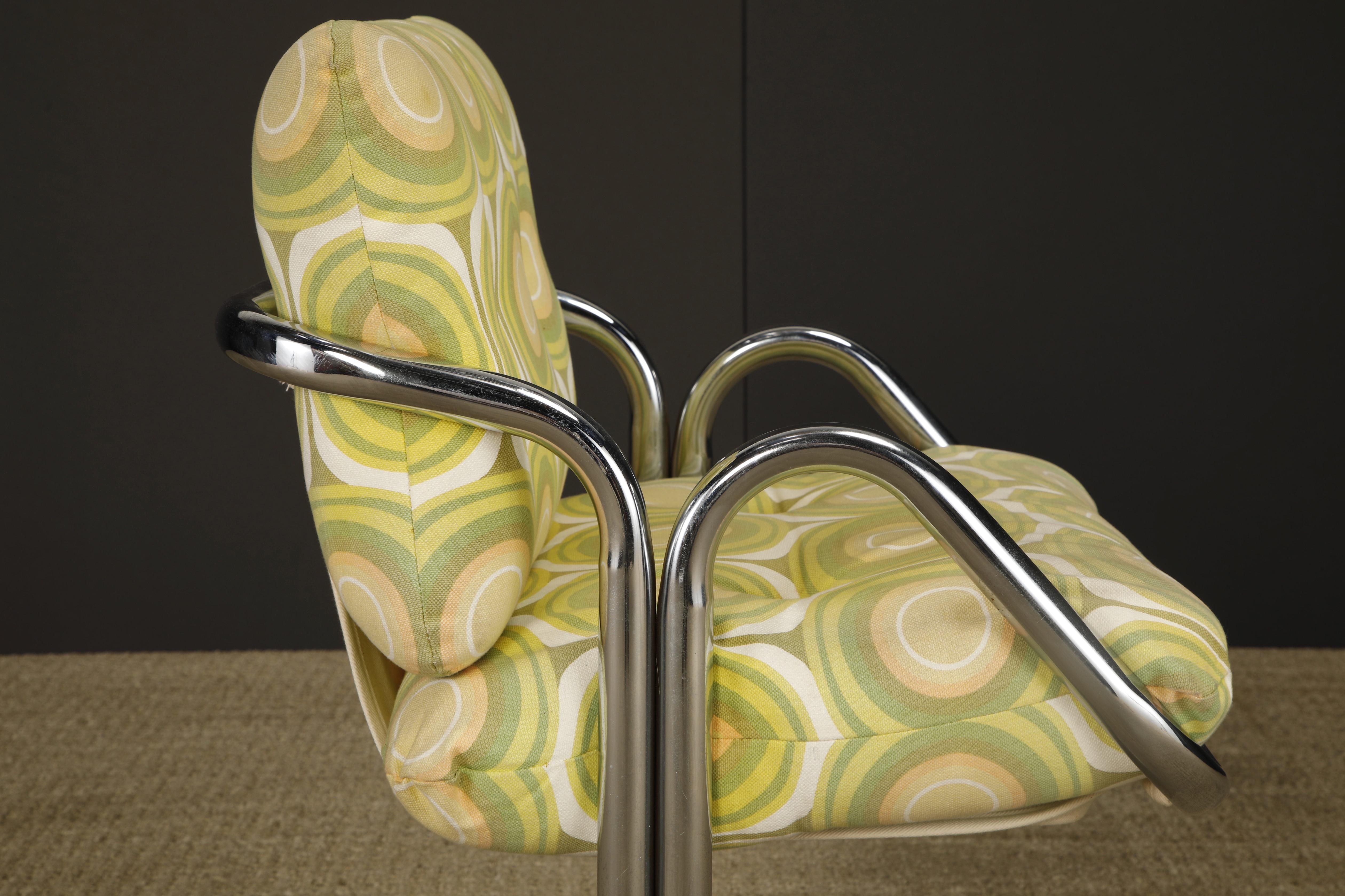 Vier verchromte Jerry Johnson 'Arcadia' Sling Chairs für Landes, 1970er Jahre im Angebot 10