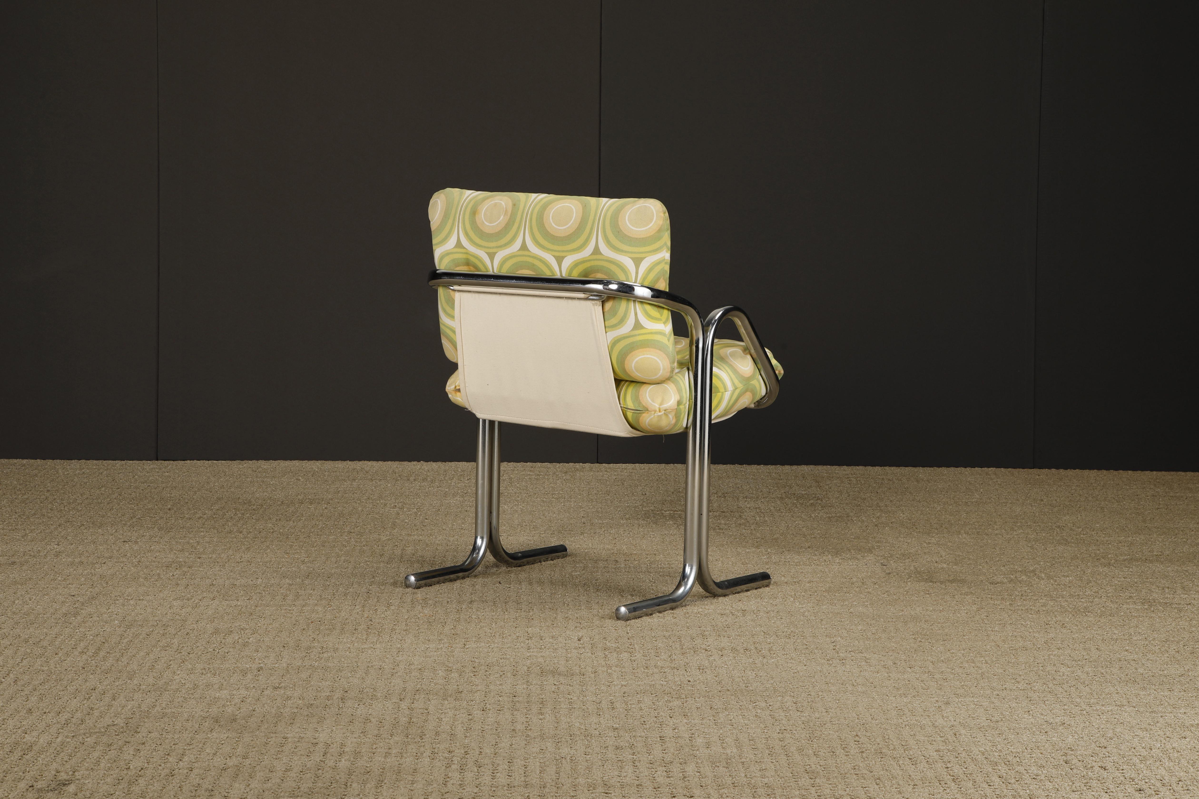 Vier verchromte Jerry Johnson 'Arcadia' Sling Chairs für Landes, 1970er Jahre im Angebot 11