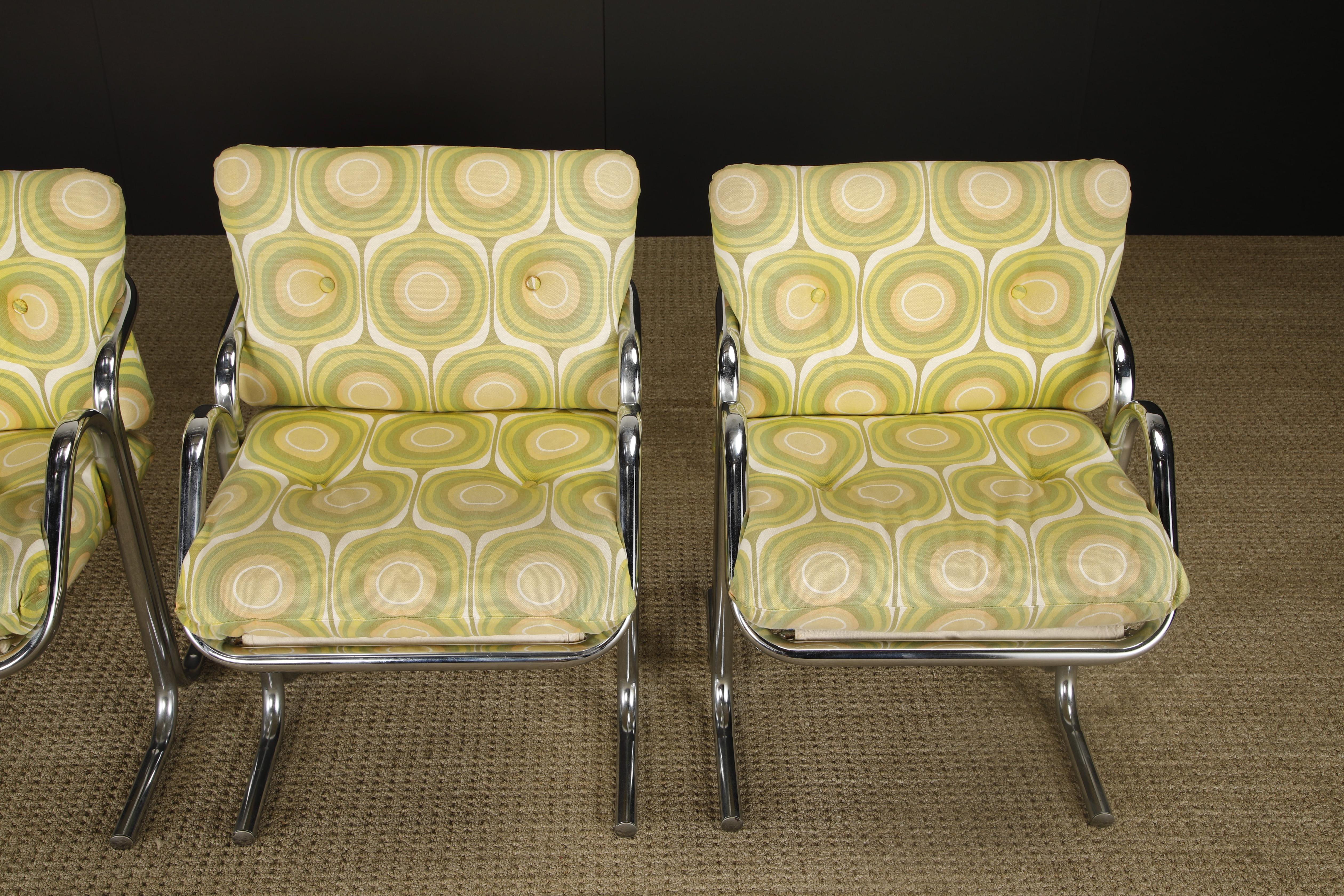 Vier verchromte Jerry Johnson 'Arcadia' Sling Chairs für Landes, 1970er Jahre im Zustand „Gut“ im Angebot in Los Angeles, CA