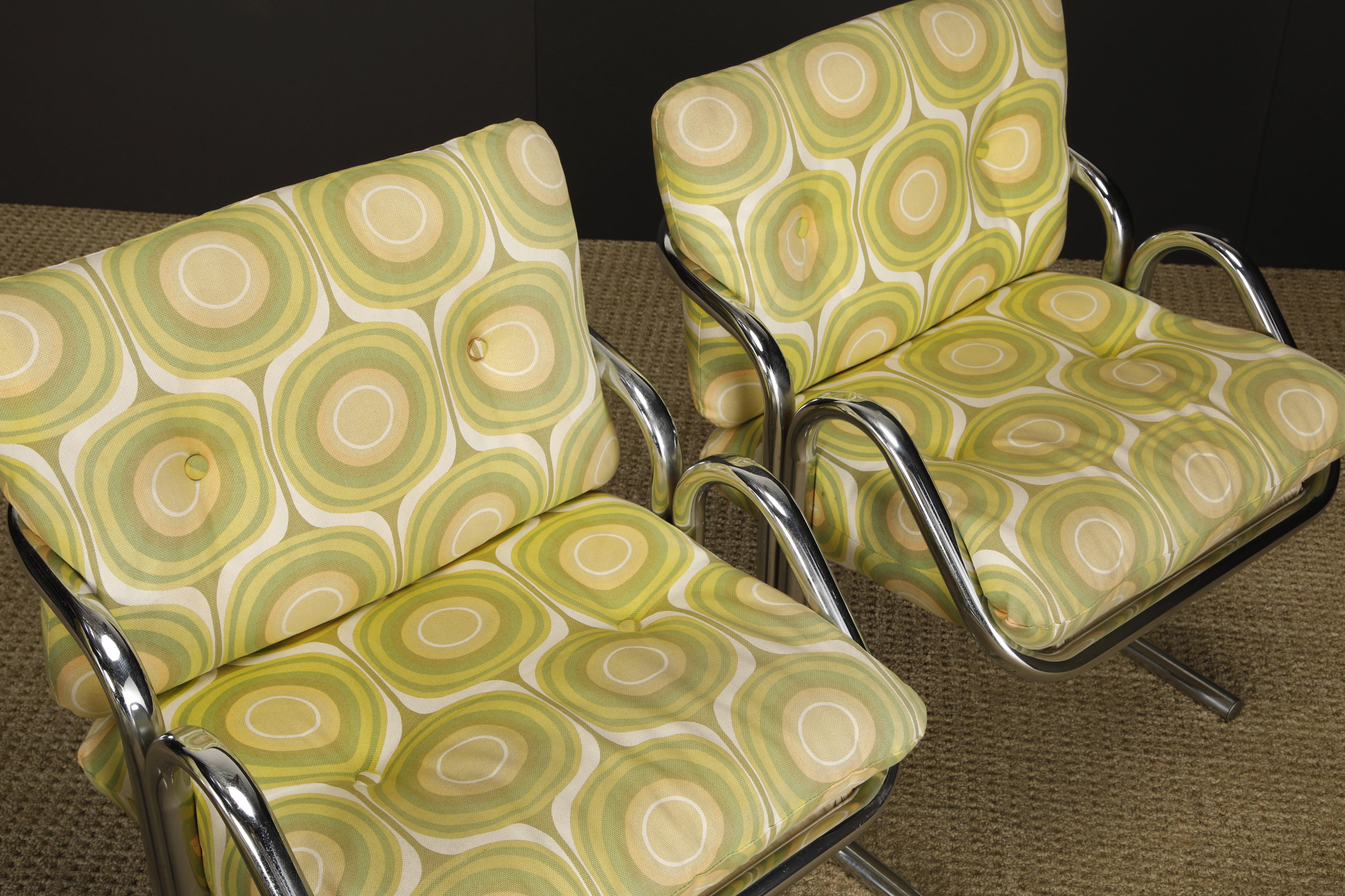 Vier verchromte Jerry Johnson 'Arcadia' Sling Chairs für Landes, 1970er Jahre im Angebot 1