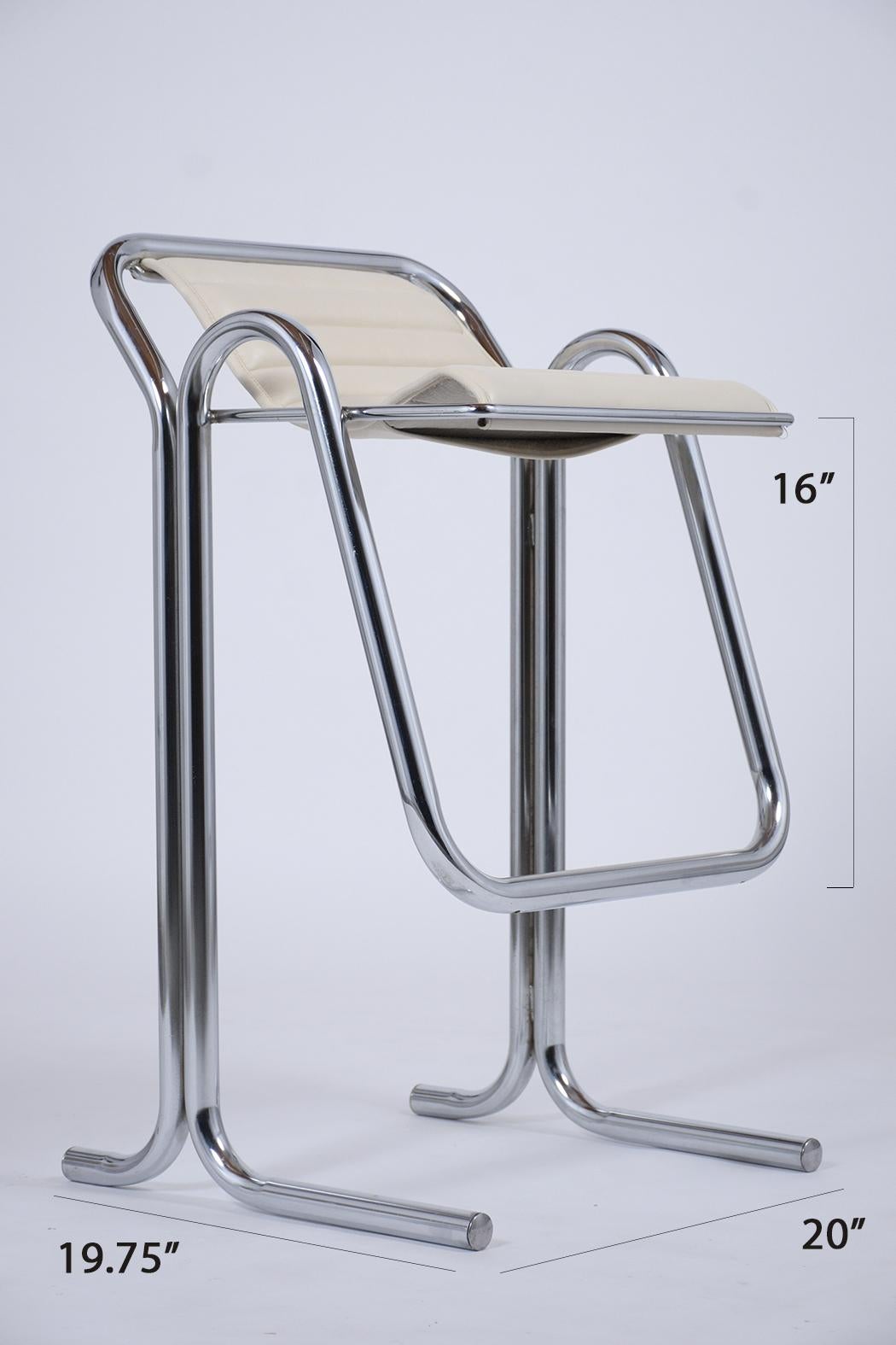 American Set of Four Jerry Johnson Chrome Bar Stools