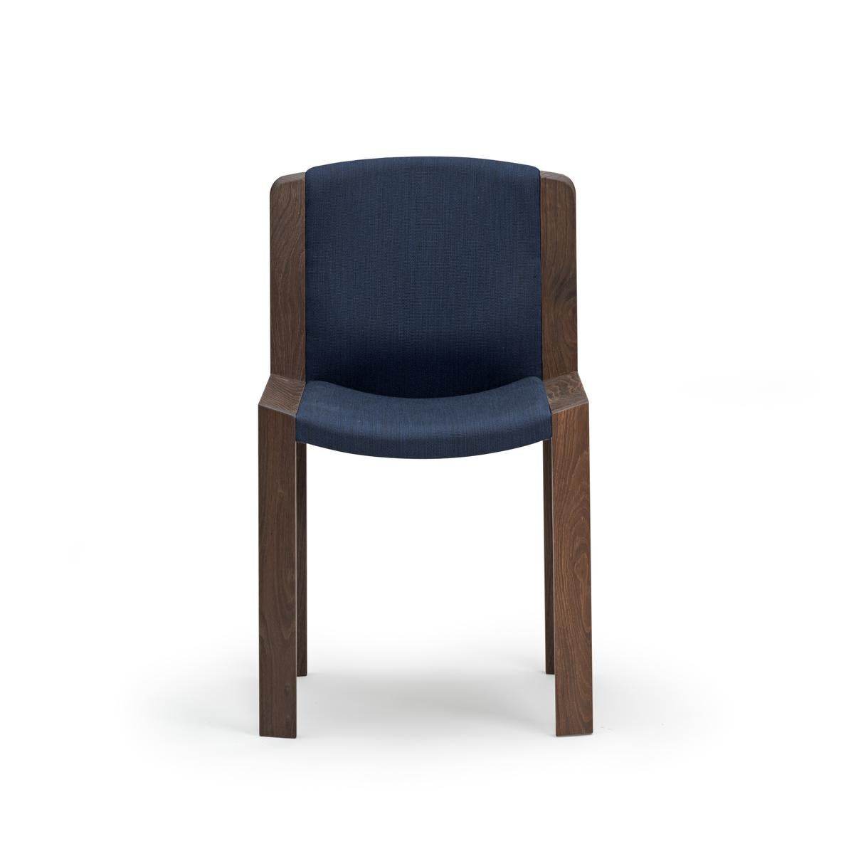 Set of Four Joe Colombo 'Chair 300' Wood and Kvadrat Fabric by Karakter For Sale 7