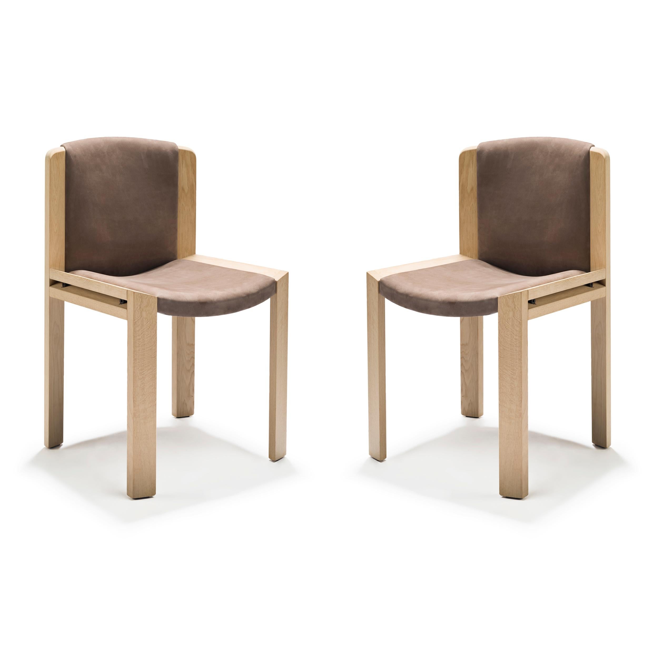 Set of Four Joe Colombo 'Chair 300' Wood and Kvadrat Fabric by Karakter For Sale 9