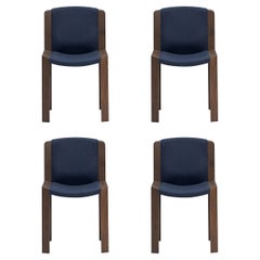 Set di quattro sedie Joe Colombo 'Chair 300' in Wood e tessuto Kvadrat di Karakter