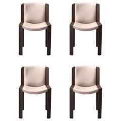 Set di quattro sedie Joe Colombo 'Chair 300' in Wood e tessuto Kvadrat di Karakter