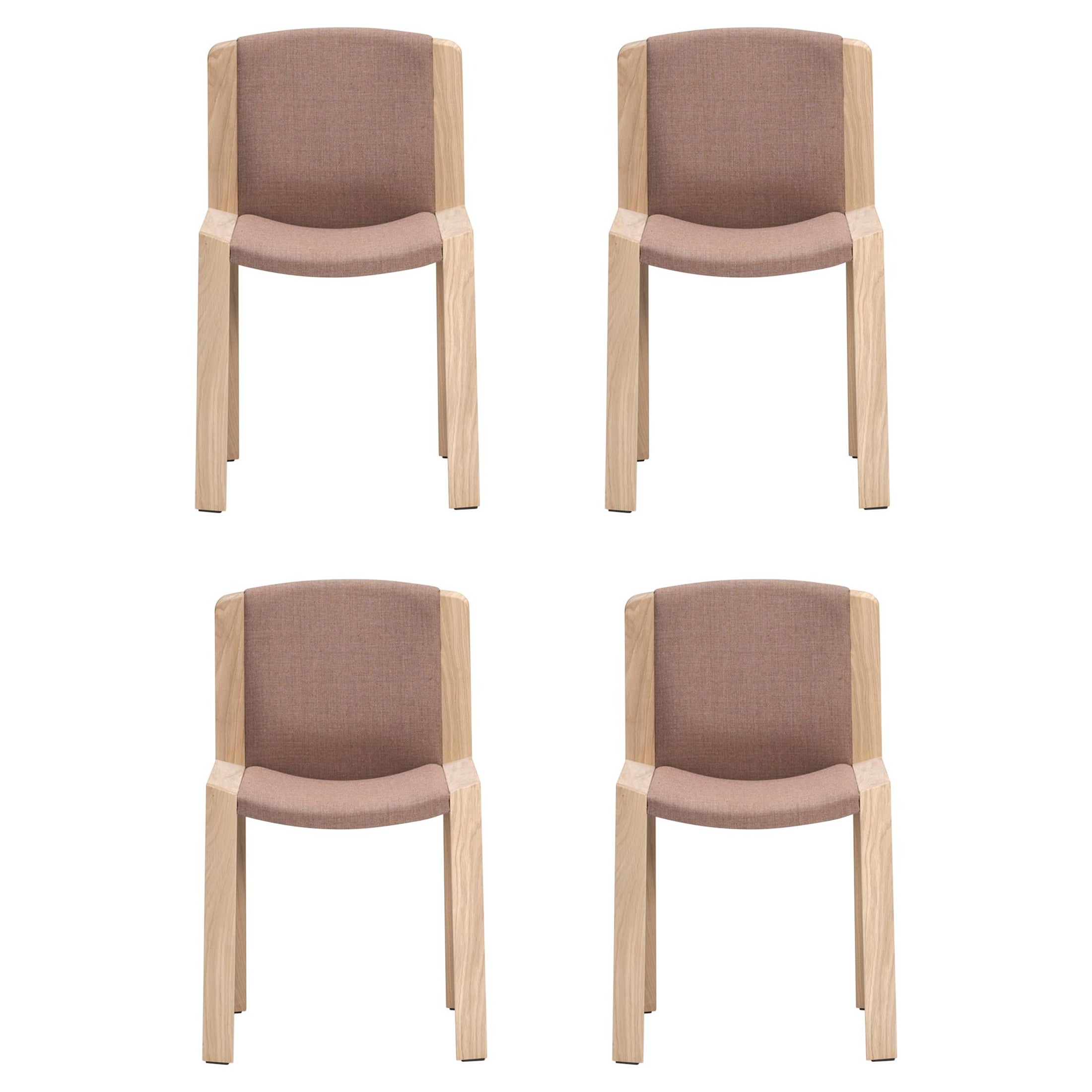 Set di quattro sedie Joe Colombo 'Chair 300' in Wood e tessuto Kvadrat di Karakter
