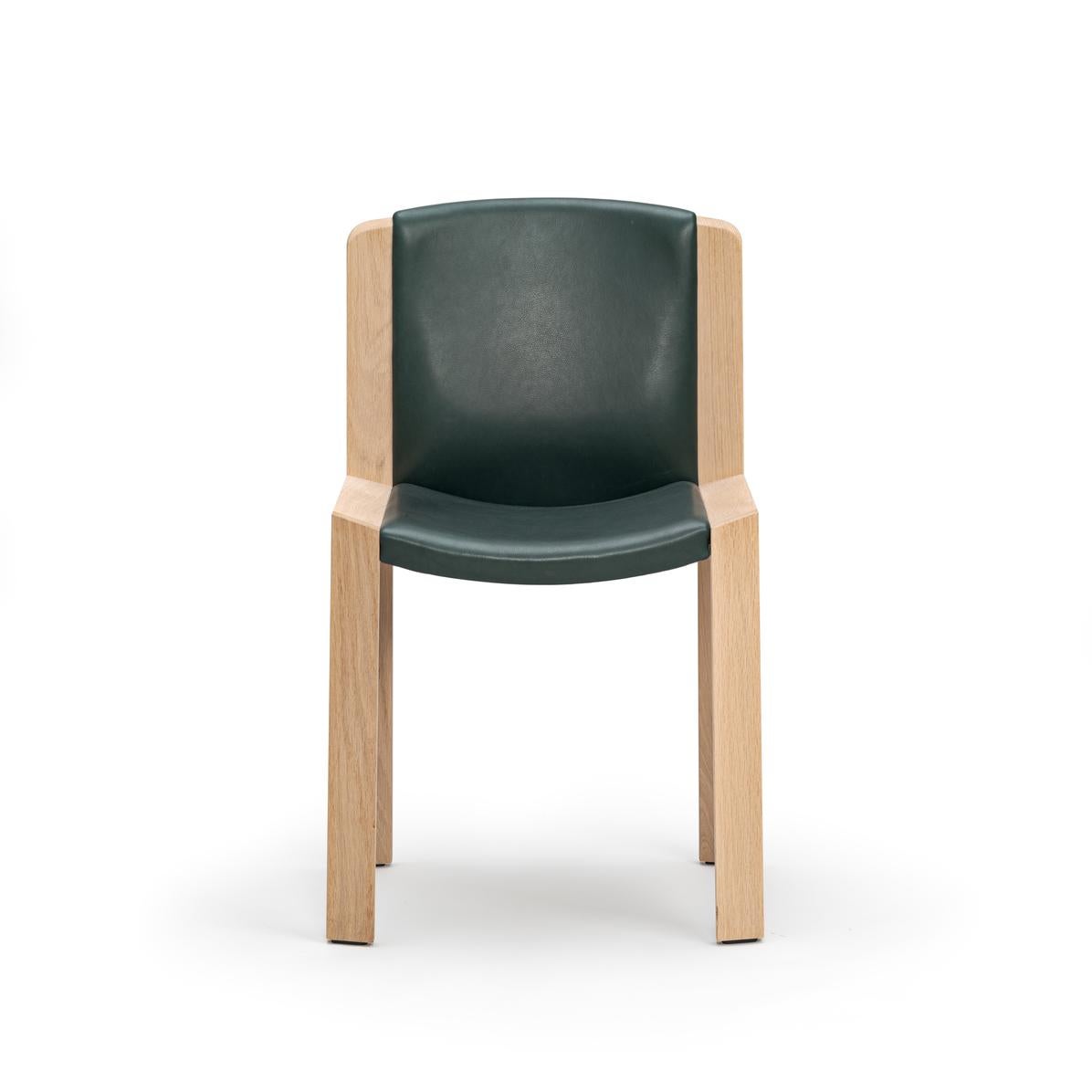 Set of Four Joe Colombo 'Chair 300' Wood and Sørensen Leather by Karakter For Sale 9