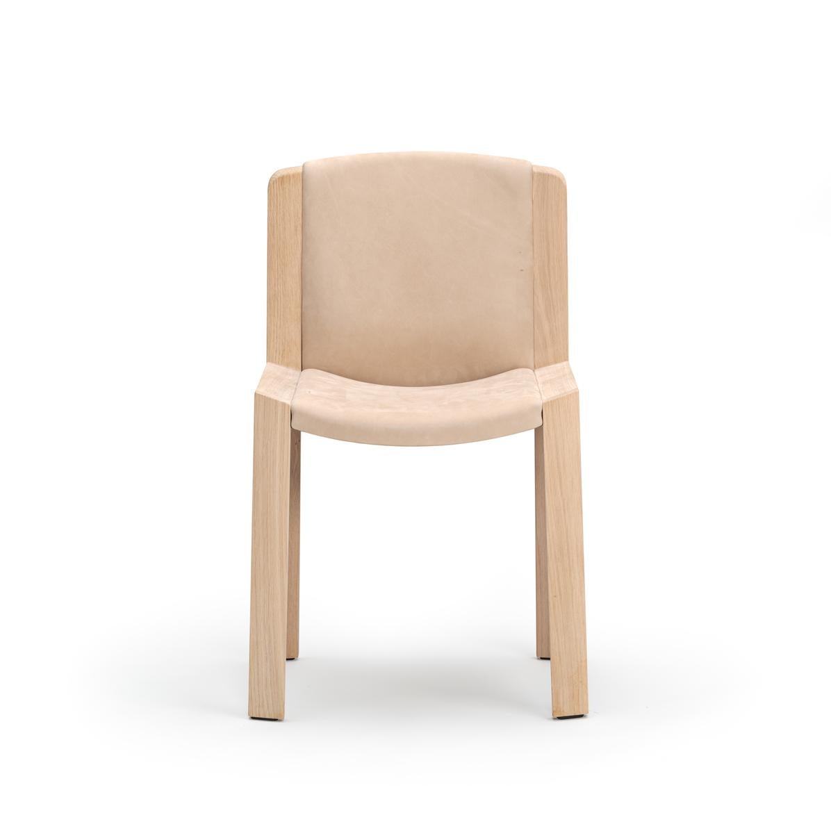 Set of Four Joe Colombo 'Chair 300' Wood and Sørensen Leather by Karakter For Sale 10
