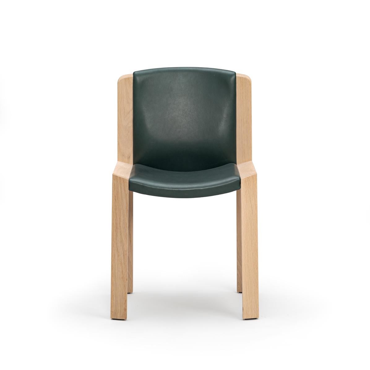 Set of Four Joe Colombo 'Chair 300' Wood and Sørensen Leather by Karakter For Sale 10