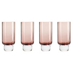 Set of Four Joe Colombo 'Clessidra' Glass Vases by Karakter