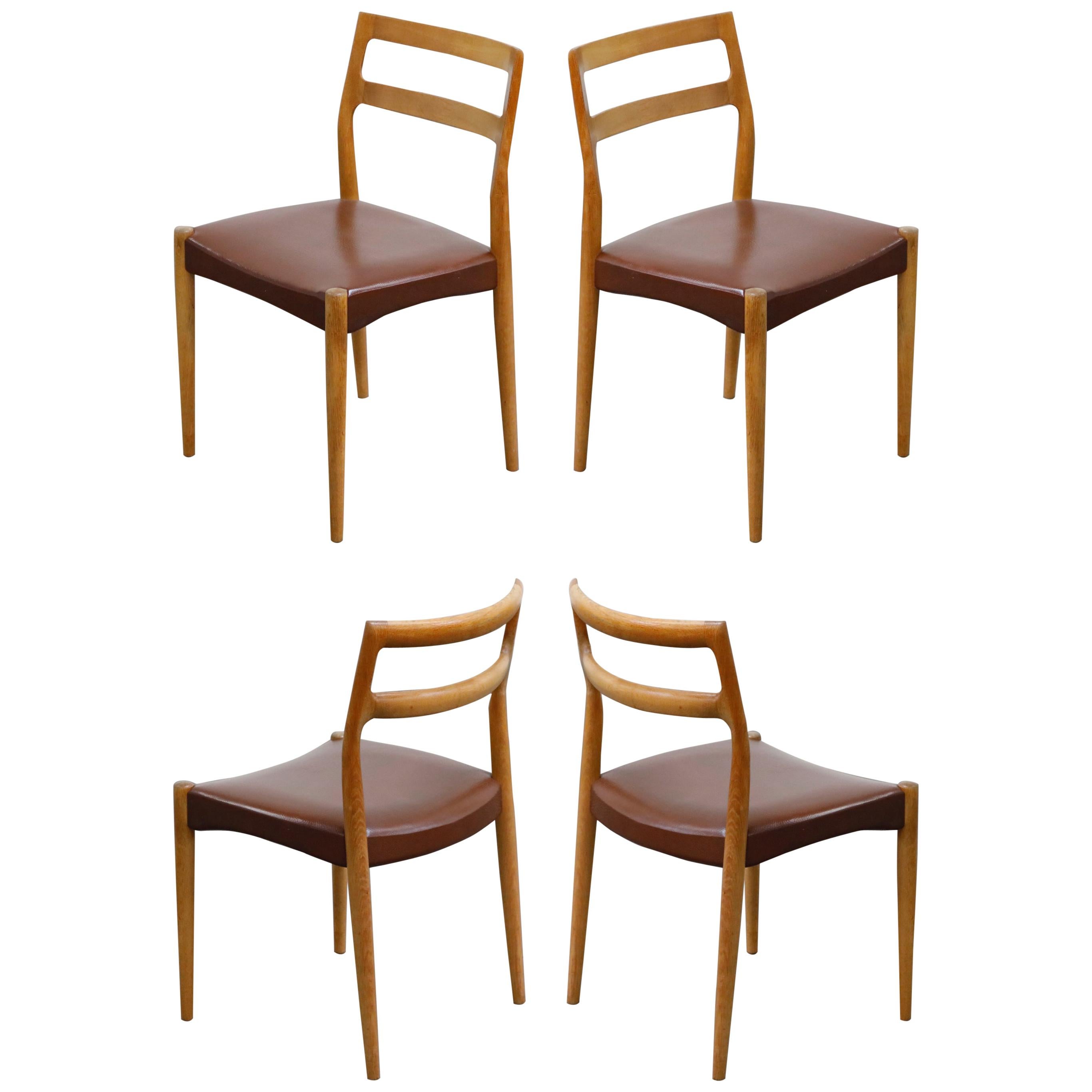 Four Danish Modern Rosewood Highback Dining Chairs at 1stDibs