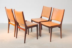 Four Restored Johannes Andersen Rosewood Dining Chairs Include Custom Upholstery