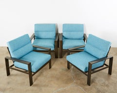 Set of Four John Caldwell Patio Rocking Lounge Chairs