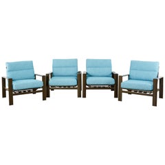 Set of Four John Caldwell Patio Rocking Lounge Chairs