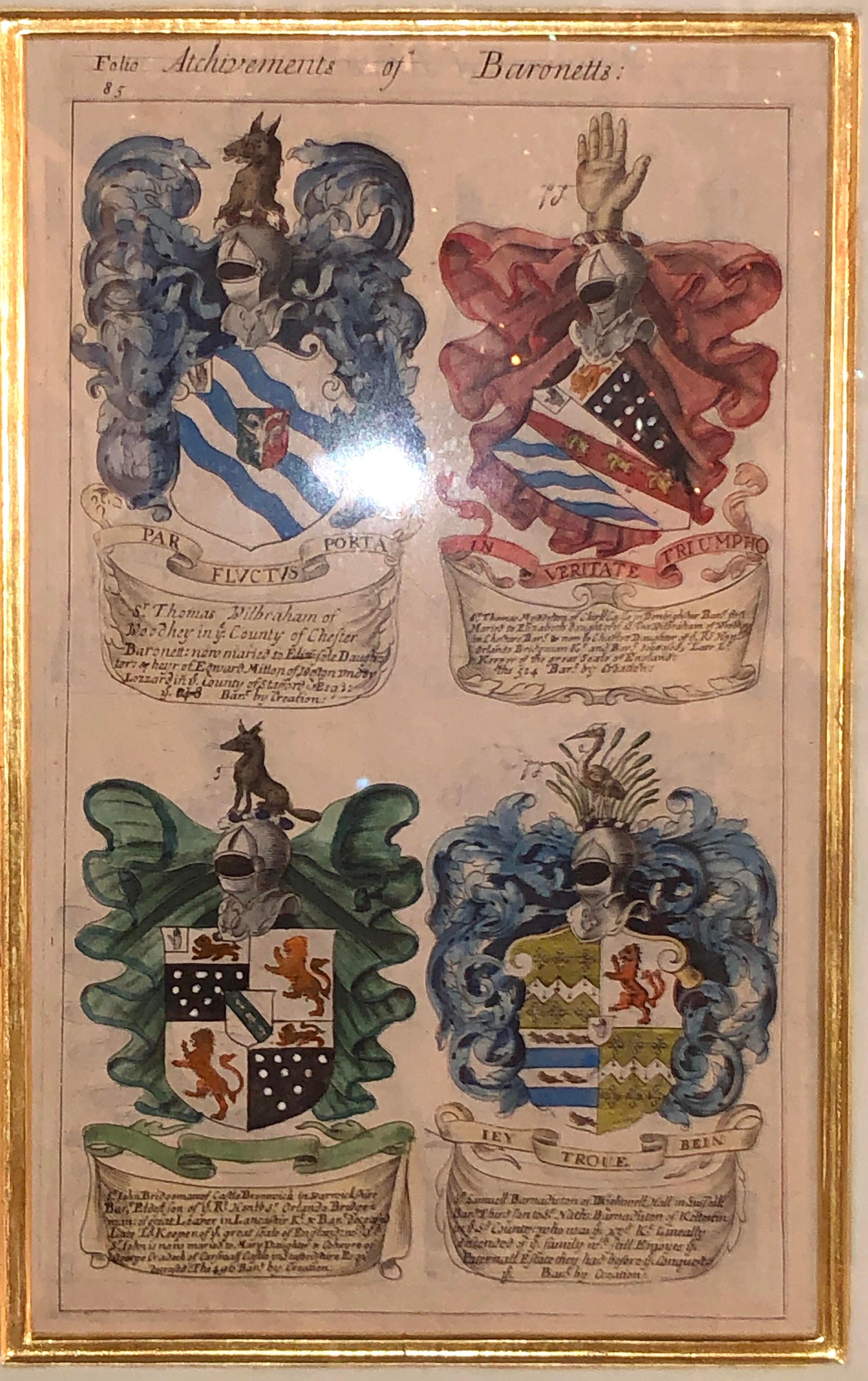 Set of Four John Guillum Copperplate Engravings Display of Heraldry, London 1679 3