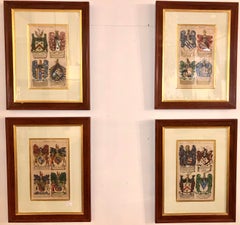 Set of Four John Guillum Copperplate Engravings Display of Heraldry, London 1679