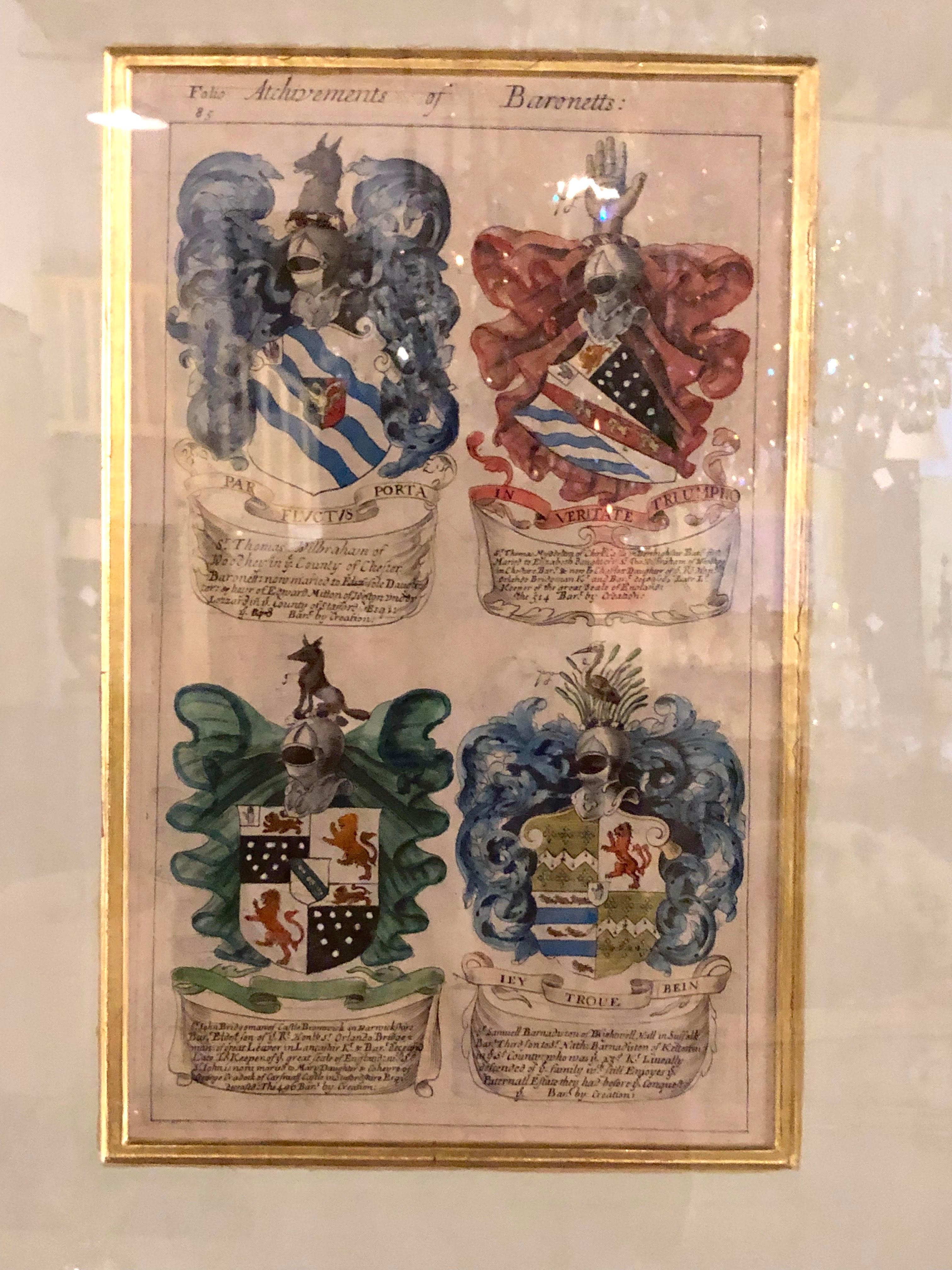 Set of Four John Guillum Copperplate Engravings Display of Heraldry, London 1679 In Good Condition In Stamford, CT