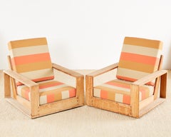 Set of Four John Hutton Teak Poolside Lounge Chairs