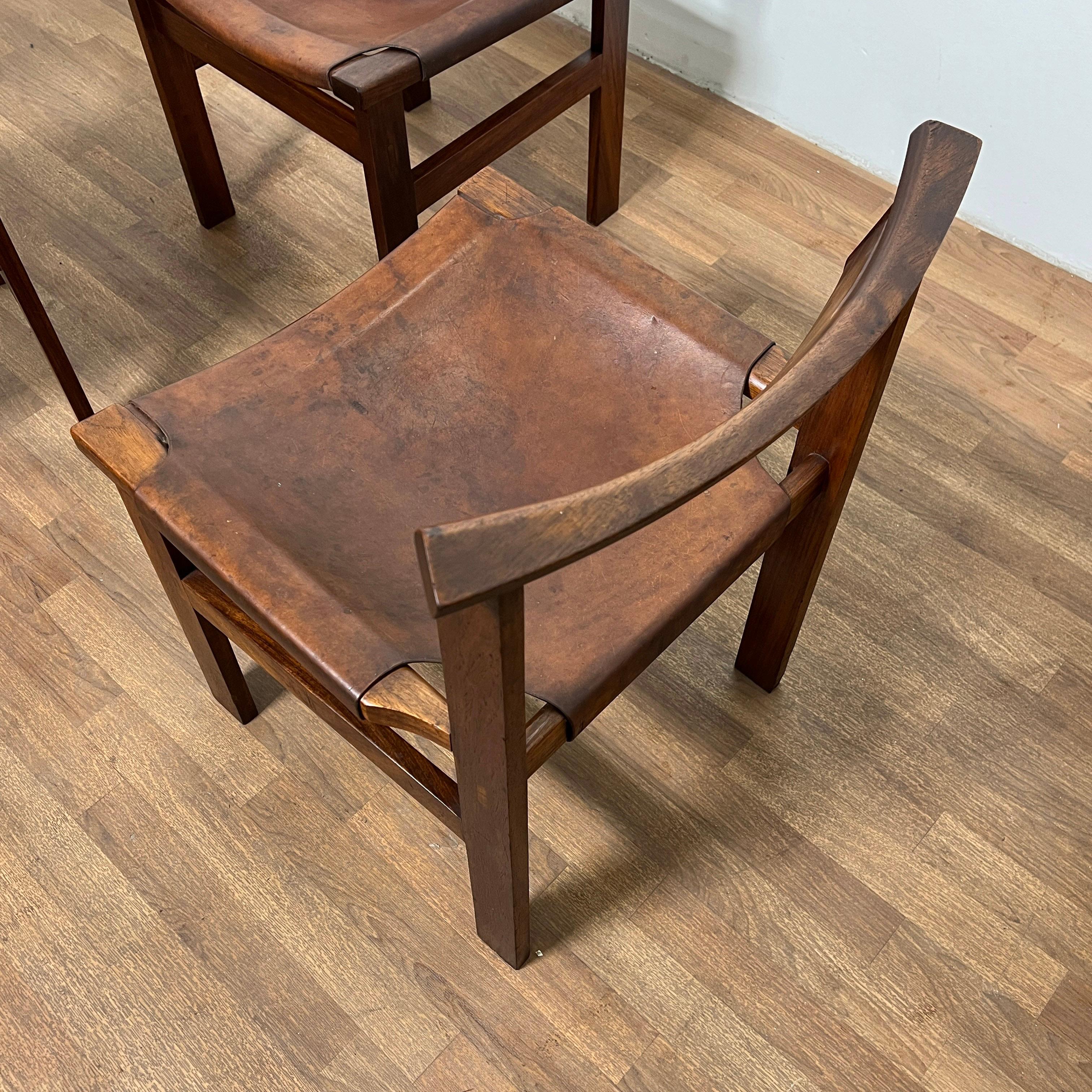 Mid-Century Modern Set of Four John Tabraham for Kallenbach Dining Chairs, South Africa Ca. 1960s
