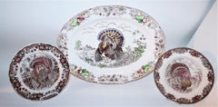 Set of Four Johnson Bros Dinner Plates and Johnson Bros Platter