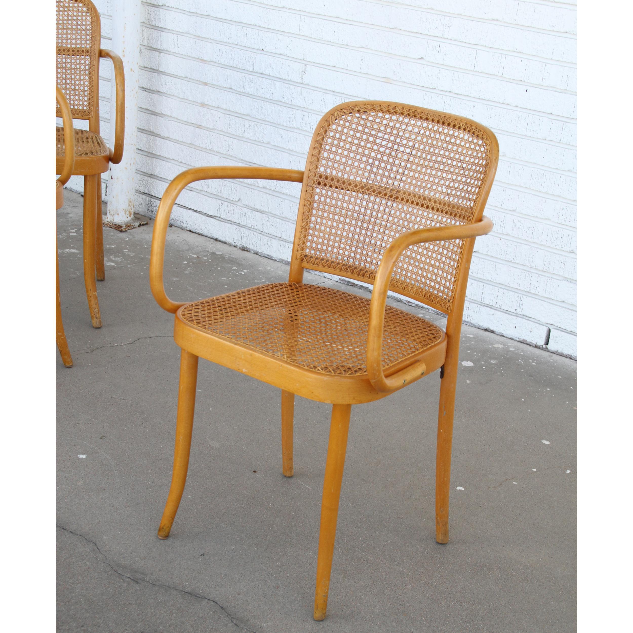 Set of Four Josef Frank/Hoffman Bentwood Prague 811 Chairs 3
