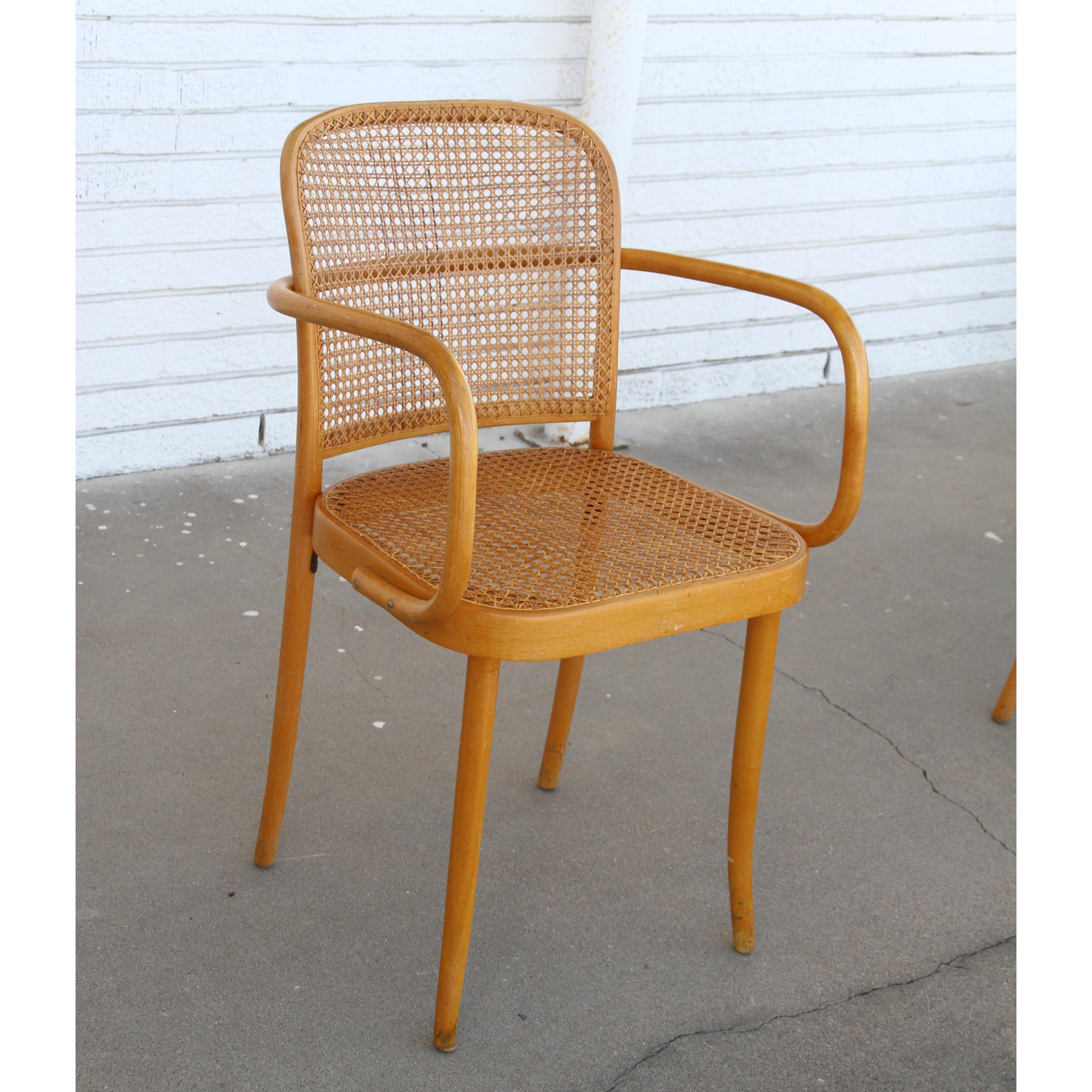 Set of Four Josef Frank/Hoffman Bentwood Prague 811 Chairs 4