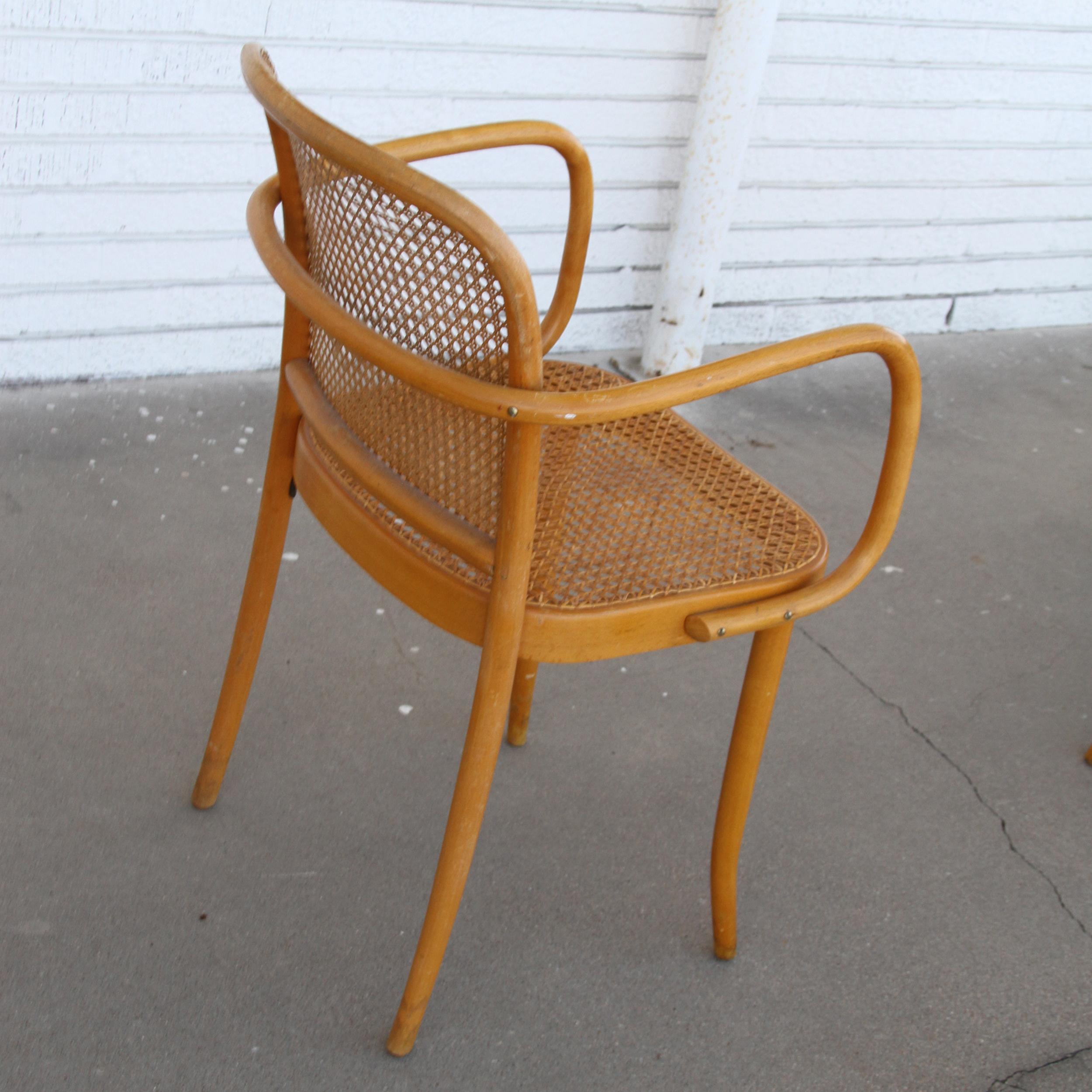 Set of Four Josef Frank/Hoffman Bentwood Prague 811 Chairs 8