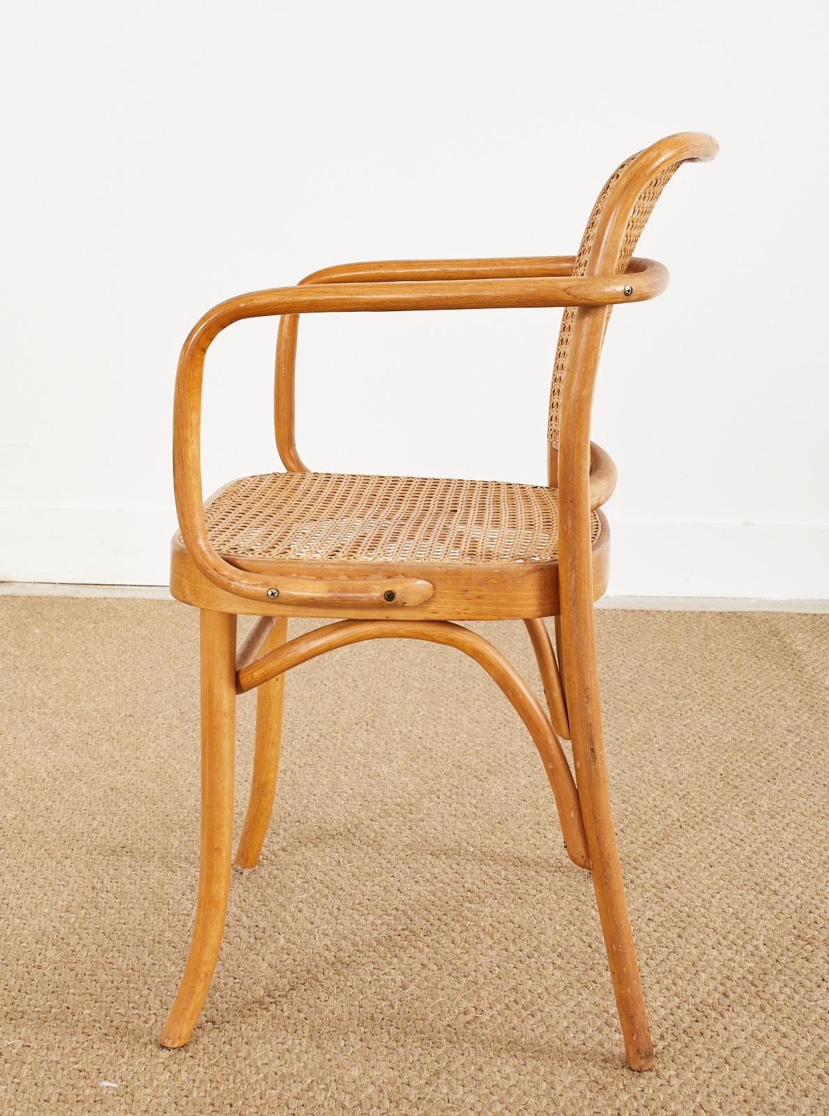 Set of Four Josef Frank/Hoffman Bentwood Prague 811 Chairs For Sale 9