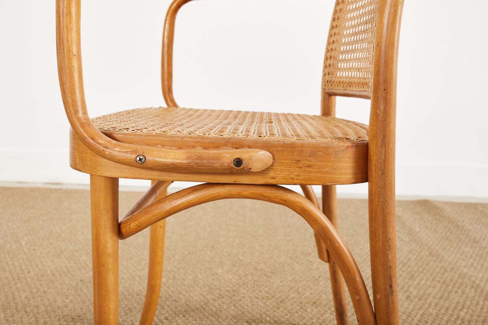 Set of Four Josef Frank/Hoffman Bentwood Prague 811 Chairs For Sale 10