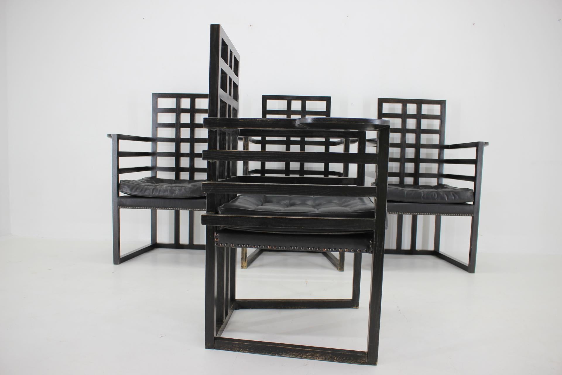 Set of Four Josef Hoffmann Armloffel Chairs Made by Wittmann, Austria For Sale 5