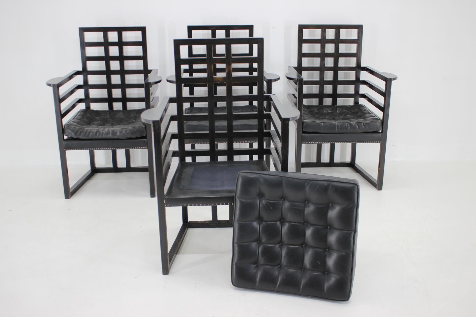 Set of Four Josef Hoffmann Armloffel Chairs Made by Wittmann, Austria For Sale 7