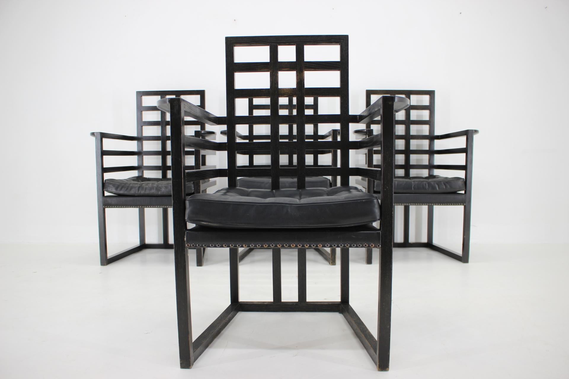 Set of Four Josef Hoffmann Armloffel Chairs Made by Wittmann, Austria In Good Condition For Sale In Praha, CZ