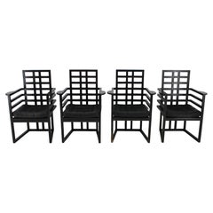 Set of Four Josef Hoffmann Armloffel Chairs Made by Wittmann, Austria