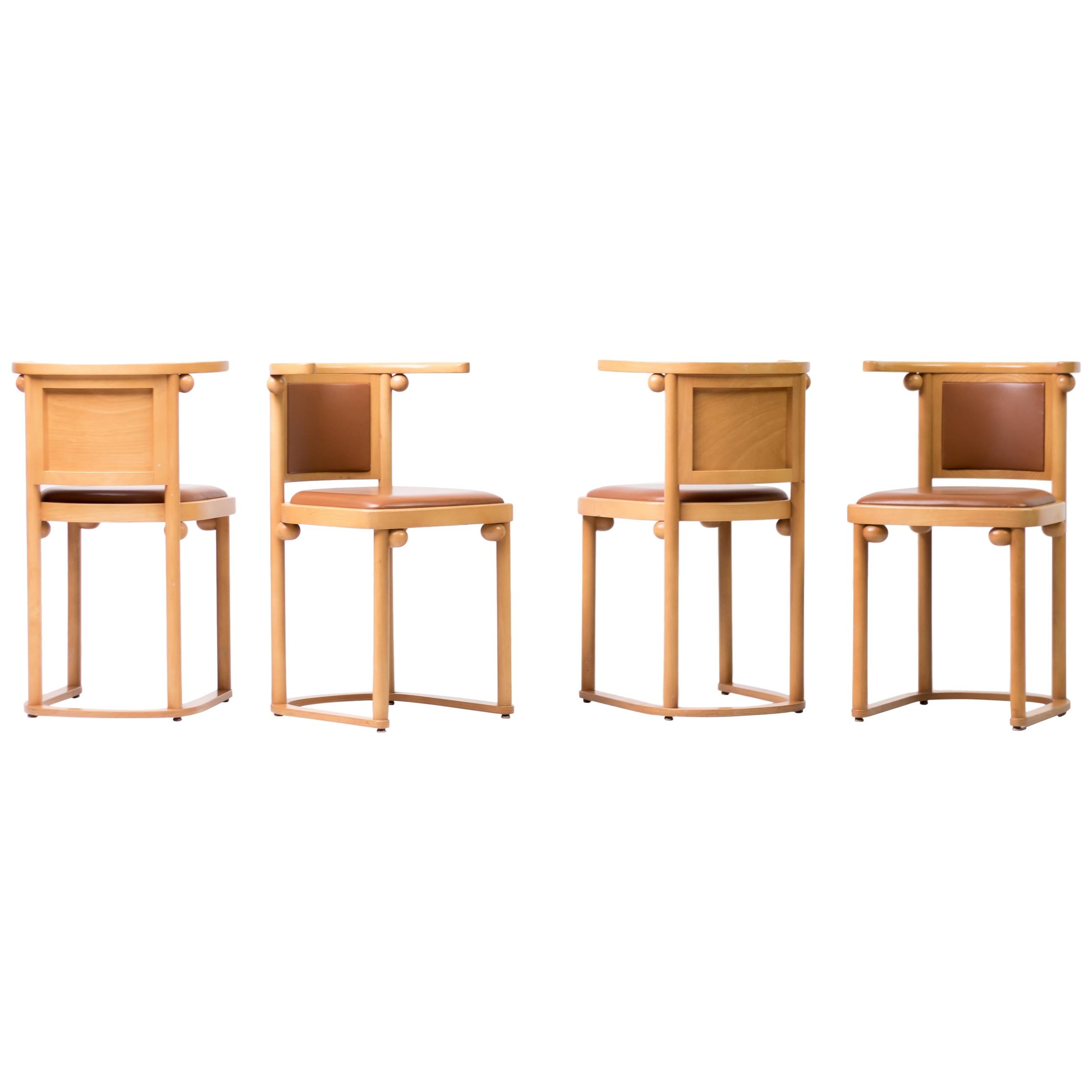 Set of Four Josef Hoffmann Cabaret Fledermaus Chairs
