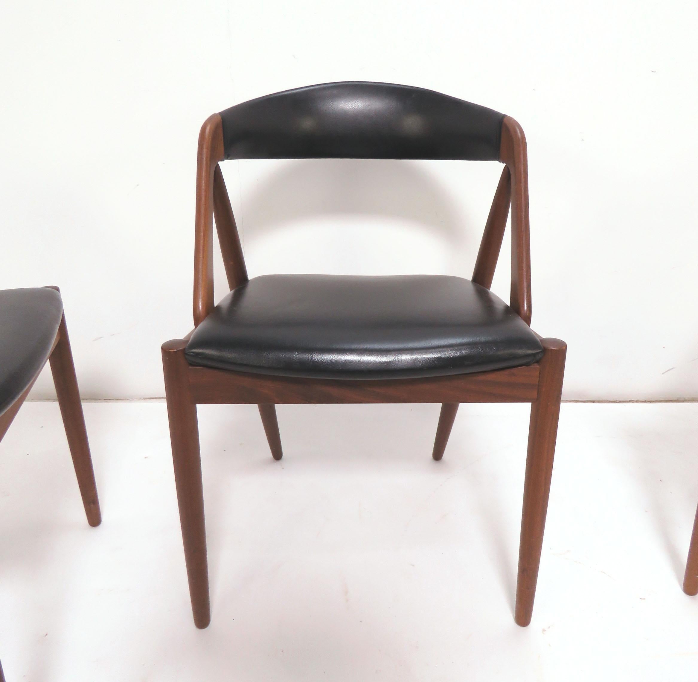 Mid-20th Century Set of Four Kai Kristiansen Danish Teak Dining Chairs, circa 1960s
