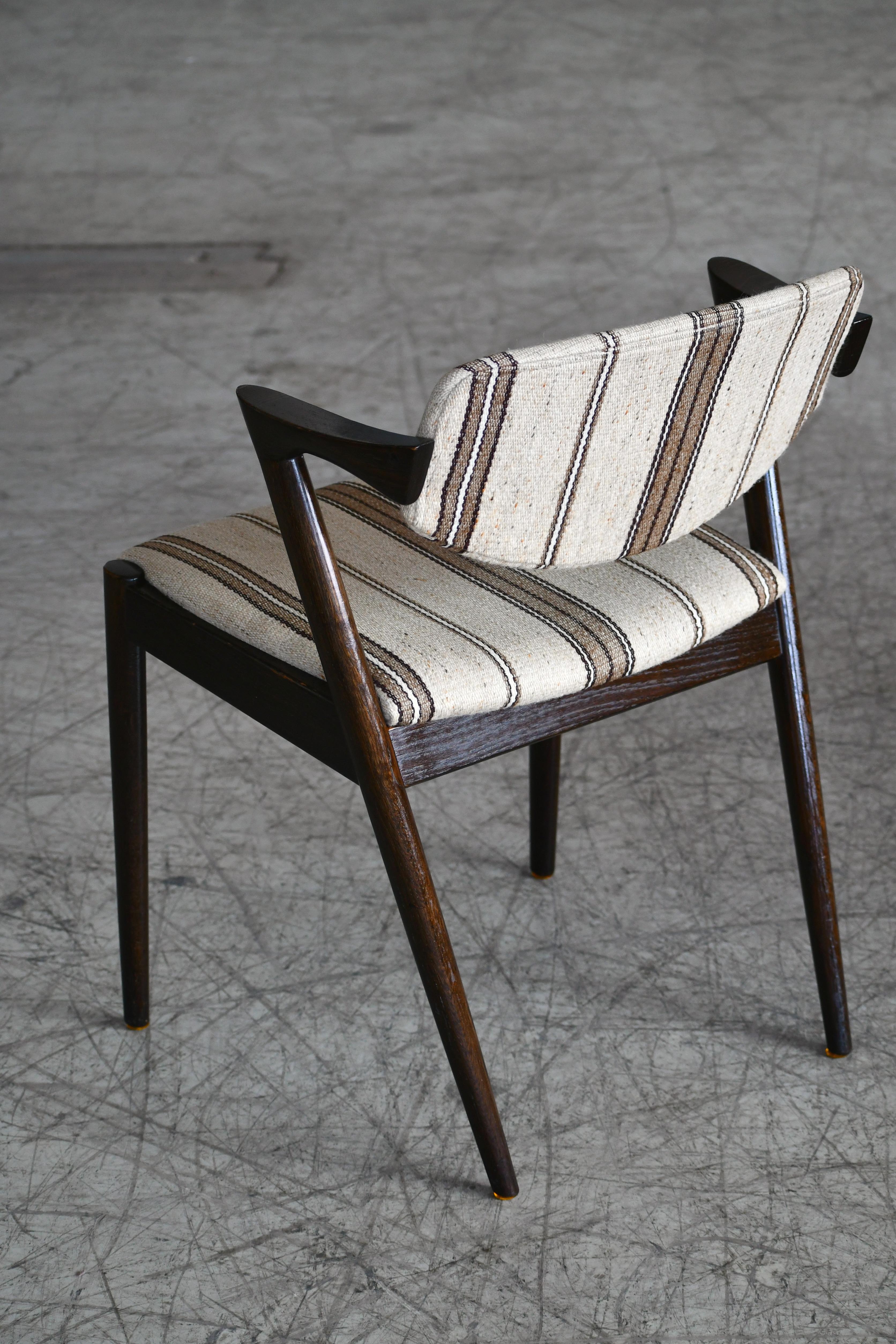 Mid-20th Century Set of Four Kai Kristiansen Model 42 Dining Chairs in Rosewood Stained Oak