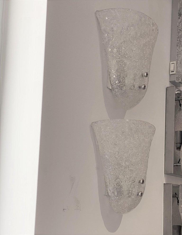 German Set of Four Kalmar Murano Glass Sconces 