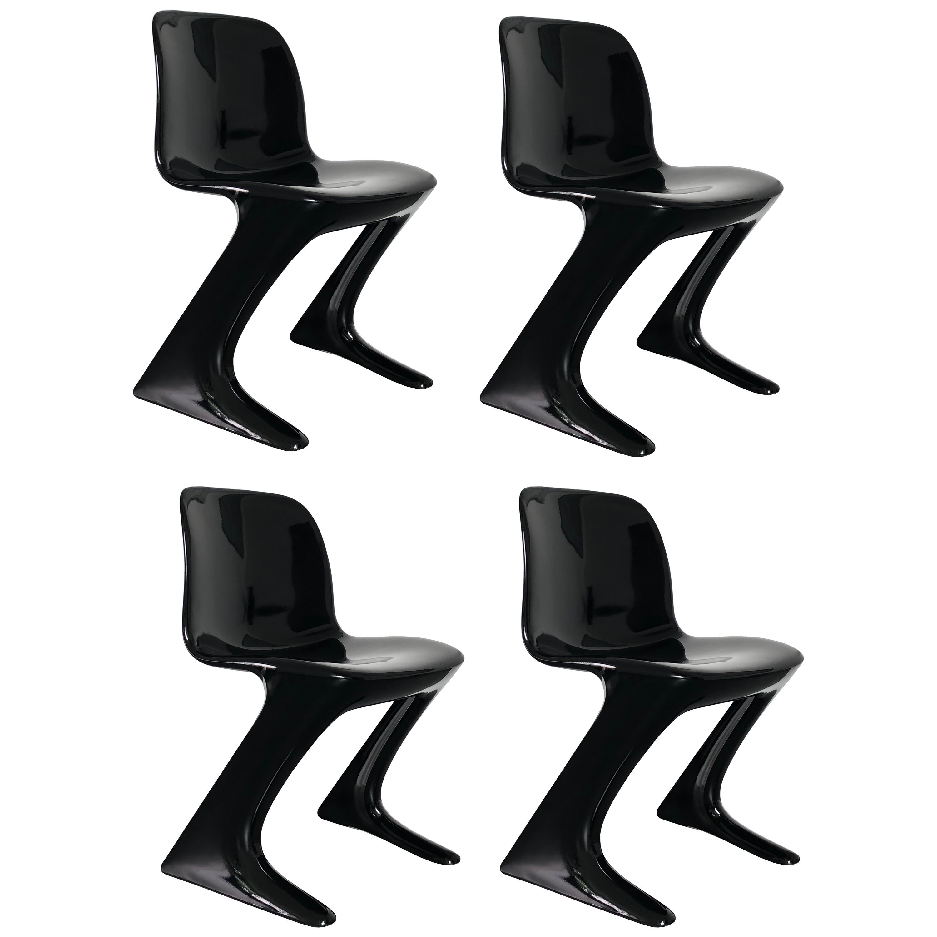 Ensemble de quatre chaises Kangourouo conçu par Ernst Moeckl, Allemagne, 1968