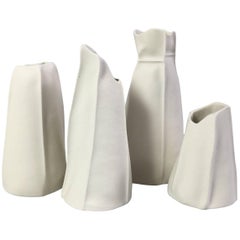 Set of Four Kawa Porcelain Vases, in Stock